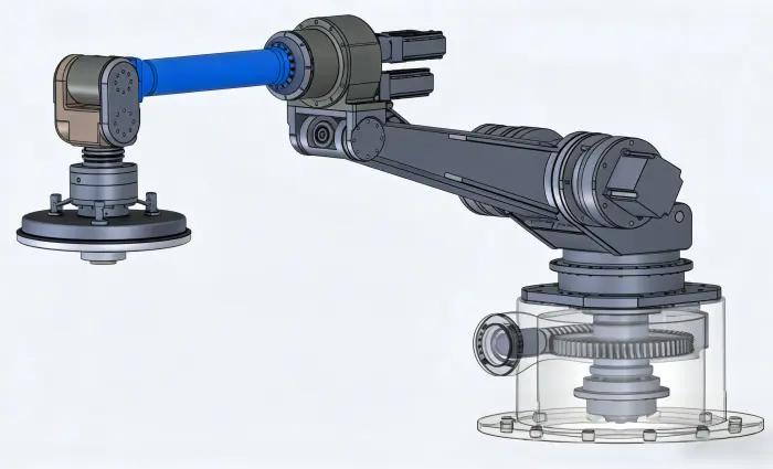 Industrial robot arm with precision components