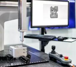 Precision quality lab inspecting renewable energy parts