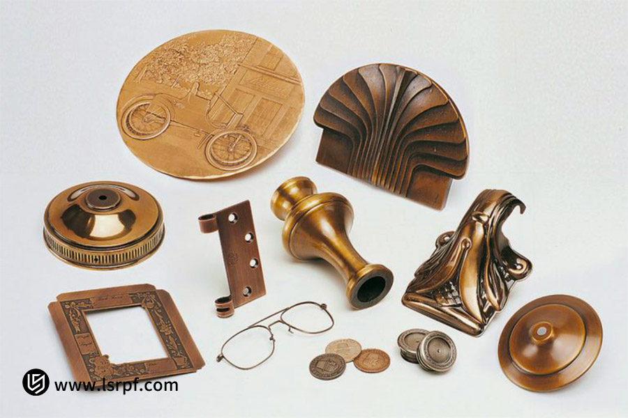Antiqued parts of bronze