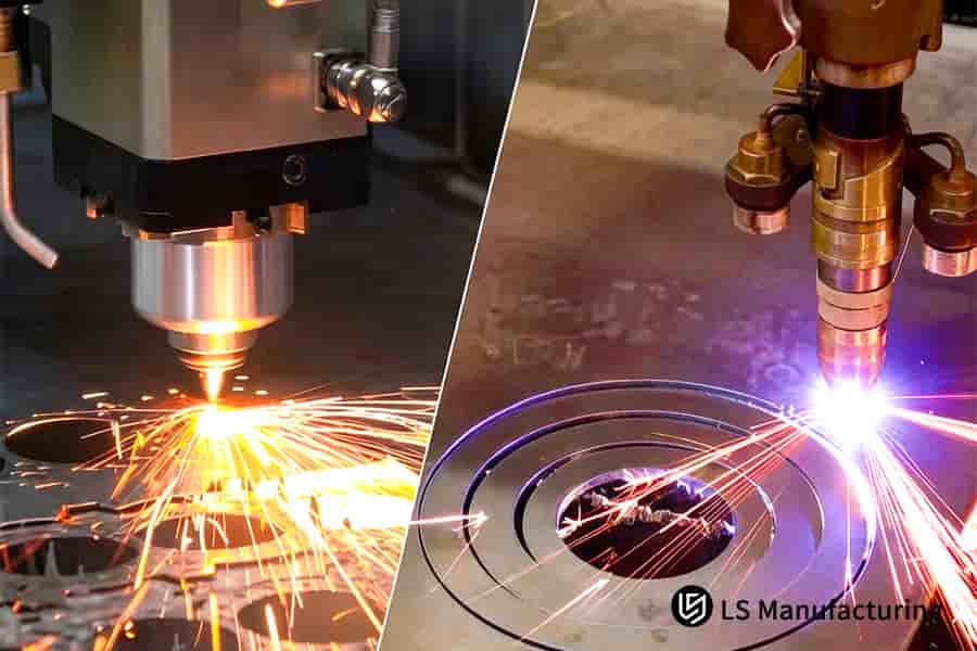 Laser cutting versus plasma cutting shapes lightweight aluminum brackets for aerospace assemblies.