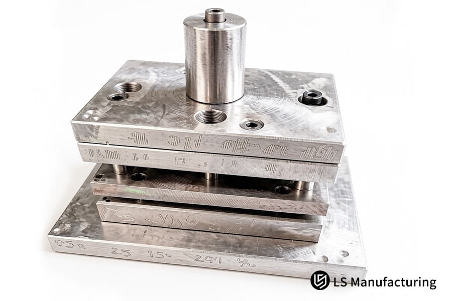 Precision stamping molds 303 stainless into automotive sensor enclosures.