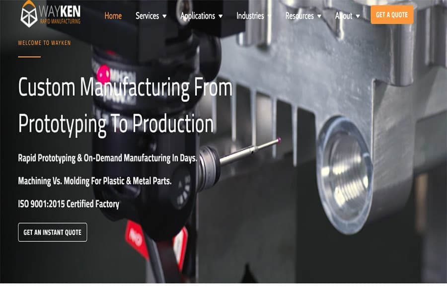 Wayken supplies custom 5-axis CNC machining on demand for prototyping and production needs.