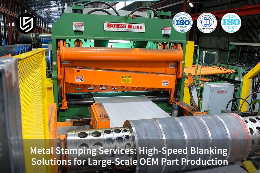High speed blanking solutions process 304 stainless steel coil for automotive structural supports.